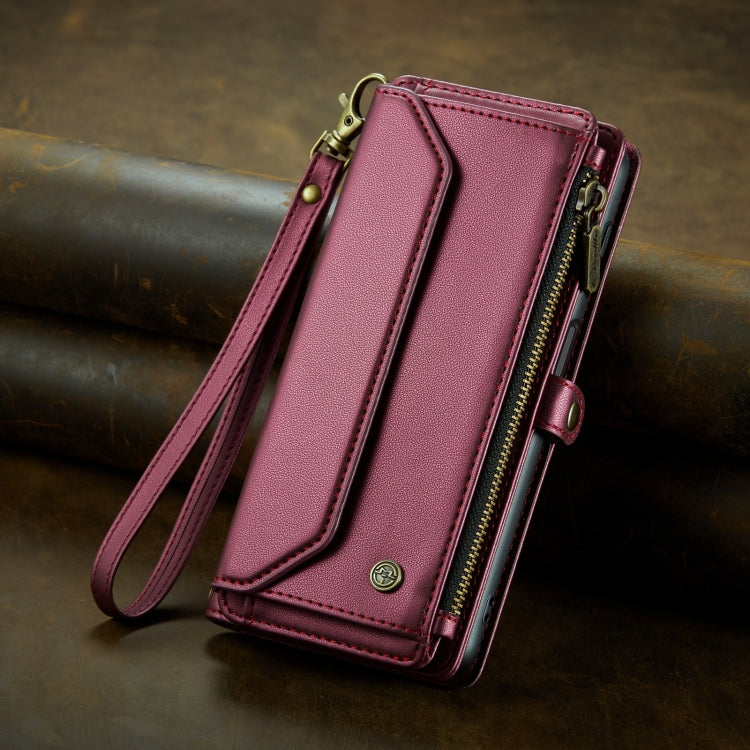 For Samsung Galaxy A55 5G CaseMe C36 Card Slots Zipper Wallet RFID Anti-theft Leather Phone Case(Wine Red) - Galaxy Phone Cases by CaseMe | Online Shopping South Africa | PMC Jewellery | Buy Now Pay Later Mobicred