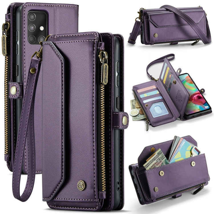 For Samsung Galaxy A71 4G CaseMe C36 Card Slots Zipper Wallet RFID Anti-theft Leather Phone Case(Purple) - Galaxy Phone Cases by CaseMe | Online Shopping South Africa | PMC Jewellery | Buy Now Pay Later Mobicred