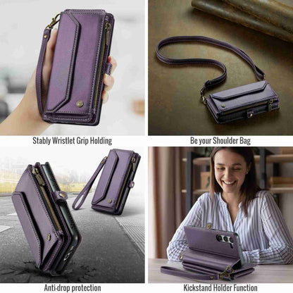 For Samsung Galaxy S23+ 5G CaseMe C36 Card Slots Zipper Wallet RFID Anti-theft Leather Phone Case(Purple) - Galaxy S23+ 5G Cases by CaseMe | Online Shopping South Africa | PMC Jewellery | Buy Now Pay Later Mobicred