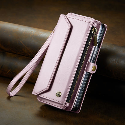 For Samsung Galaxy Z Fold3 CaseMe C36 Card Slots Zipper Wallet RFID Anti-theft Leather Phone Case(Pink) - Galaxy Phone Cases by CaseMe | Online Shopping South Africa | PMC Jewellery | Buy Now Pay Later Mobicred