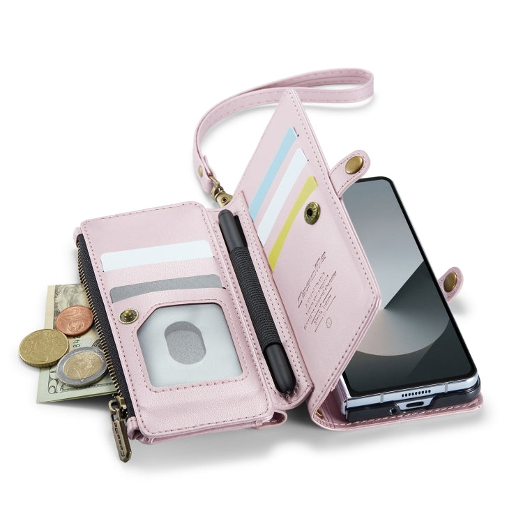 For Samsung Galaxy Z Fold6 5G CaseMe C36 Card Slots Zipper Wallet RFID Anti-theft Leather Phone Case(Pink) - Galaxy Z Fold6 5G Cases by CaseMe | Online Shopping South Africa | PMC Jewellery | Buy Now Pay Later Mobicred