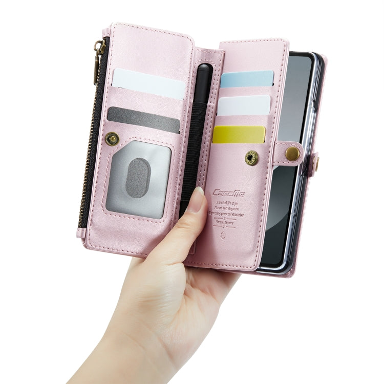 For Samsung Galaxy Z Fold6 5G CaseMe C36 Card Slots Zipper Wallet RFID Anti-theft Leather Phone Case(Pink) - Galaxy Z Fold6 5G Cases by CaseMe | Online Shopping South Africa | PMC Jewellery | Buy Now Pay Later Mobicred