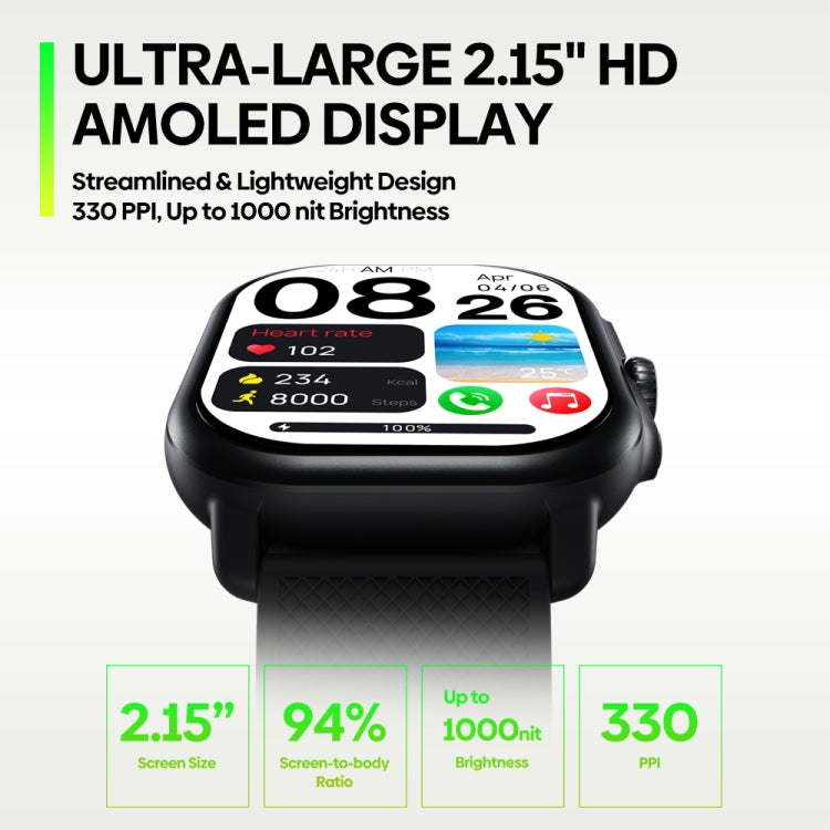 Zeblaze Beyond 3 Pro 2.15 inch Screen Stylish GPS Smartwatch Supports Bluetooth Calling(Black) - free shipping - PMC TechLife - Order now!