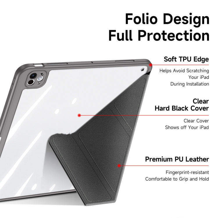 For iPad Pro 11 2024 DUX DUCIS Magi Series Smart Leather Tablet Case(Grey) - free shipping - PMC TechLife - Order now!