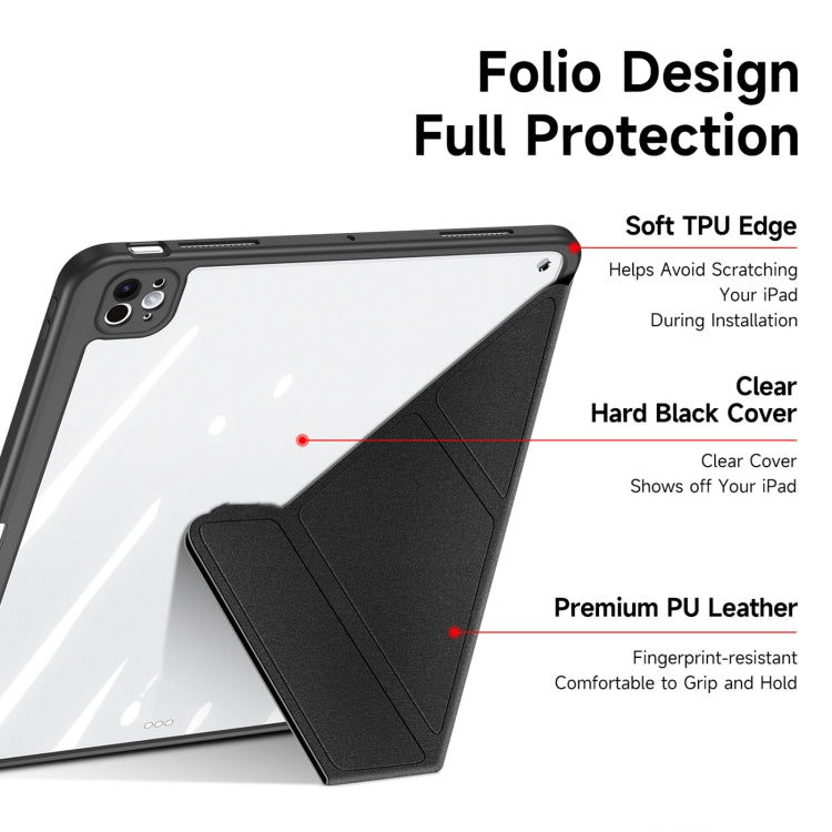 For iPad Pro 13 2024 DUX DUCIS Magi Series Smart Leather Tablet Case(Black) - free shipping - PMC TechLife - Order now!