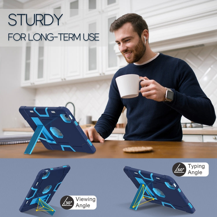 For iPad Air 11 2024 Contrast Color Silicone Acrylic PC Tablet Case with Holder(Navy Blue) - iPad Air 11 2024 Cases by PMC TechLife | Online Shopping South Africa | PMC TechLife | Buy Now Pay Later Mobicred