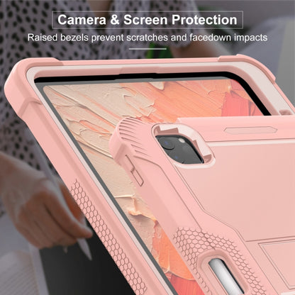 For iPad Pro 11 2024 Shockproof Silicone Hybrid PC Tablet Case with Holder(Rose Gold) - iPad Pro 11 2024 Cases by PMC Jewellery | Online Shopping South Africa | PMC Jewellery | Buy Now Pay Later Mobicred