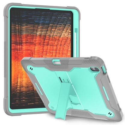 For iPad Air 13 2024 Shockproof Silicone Hybrid PC Tablet Case with Holder(Mint Green + Grey) - iPad Air 13 2024 Cases by PMC Jewellery | Online Shopping South Africa | PMC Jewellery | Buy Now Pay Later Mobicred