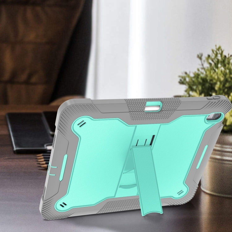For iPad Air 13 2024 Shockproof Silicone Hybrid PC Tablet Case with Holder(Mint Green + Grey) - iPad Air 13 2024 Cases by PMC TechLife | Online Shopping South Africa | PMC TechLife | Buy Now Pay Later Mobicred
