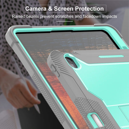 For iPad Air 13 2024 Shockproof Silicone Hybrid PC Tablet Case with Holder(Mint Green + Grey) - iPad Air 13 2024 Cases by PMC Jewellery | Online Shopping South Africa | PMC Jewellery | Buy Now Pay Later Mobicred