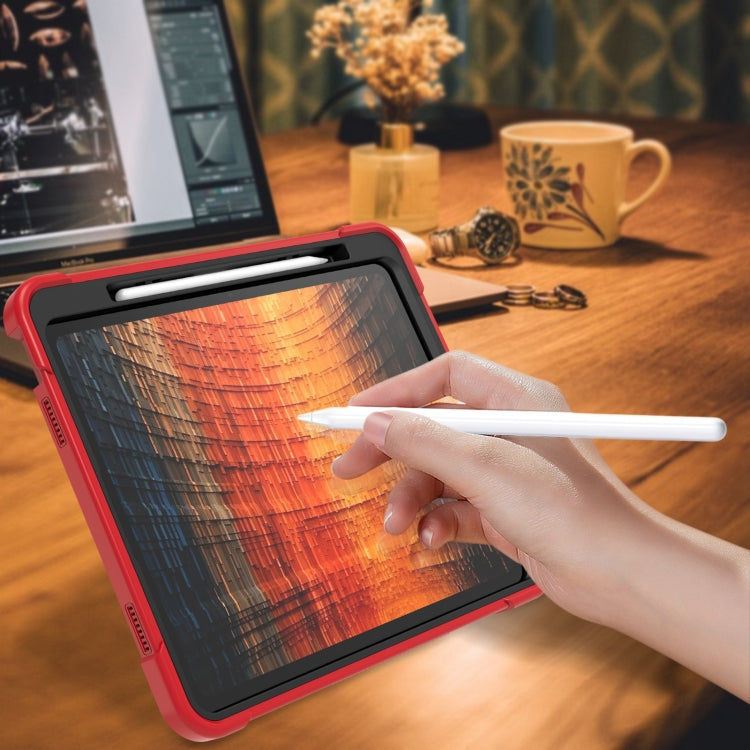 For iPad Air 13 2024 Shockproof Silicone Hybrid PC Tablet Case with Holder(Black + Red) - iPad Air 13 2025 / 2024 Cases by PMC TechLife | Online Shopping South Africa | PMC TechLife | Buy Now Pay Later Mobicred