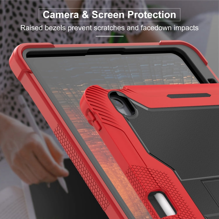 For iPad Air 13 2024 Shockproof Silicone Hybrid PC Tablet Case with Holder(Black + Red) - iPad Air 13 2025 / 2024 Cases by PMC TechLife | Online Shopping South Africa | PMC TechLife | Buy Now Pay Later Mobicred