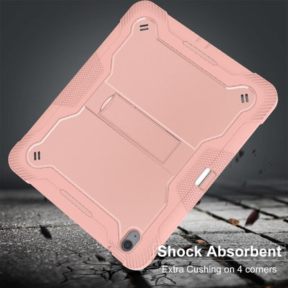 For iPad Air 13 2024 Shockproof Silicone Hybrid PC Tablet Case with Holder(Rose Gold) - iPad Air 13 2024 Cases by PMC Jewellery | Online Shopping South Africa | PMC Jewellery | Buy Now Pay Later Mobicred