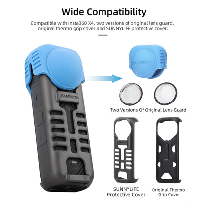 For Insta360 X4 Sunnylife Silicone Shockproof Case Lens Body Cover Kit(Blue) - Case & Bags by Sunnylife | Online Shopping South Africa | PMC Jewellery | Buy Now Pay Later Mobicred