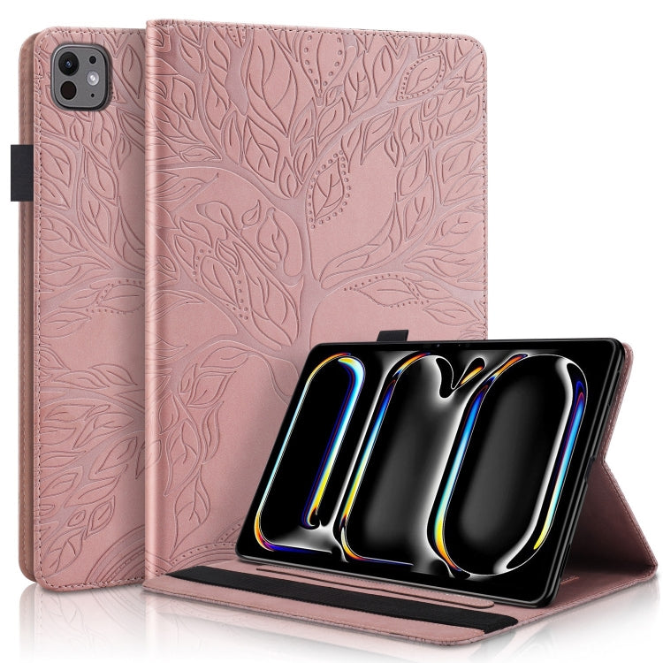 For iPad Pro 11 2024 Tree Life Series Embossed Smart Leather Tablet Case(Rose Gold) - iPad Pro 11 2024 Cases by PMC TechLife | Online Shopping South Africa | PMC TechLife | Buy Now Pay Later Mobicred