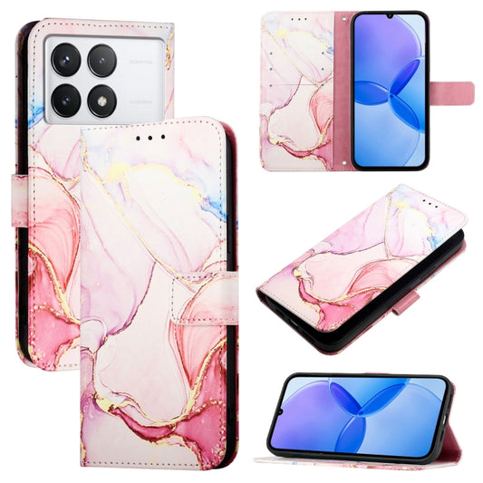 For Xiaomi Redmi K70 / K70 Pro PT003 Marble Pattern Flip Leather Phone Case(Rose Gold) - K70 Cases by PMC Jewellery | Online Shopping South Africa | PMC Jewellery | Buy Now Pay Later Mobicred