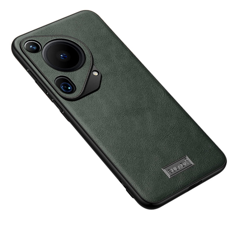 For Huawei Pura 70 Ultra SULADA Shockproof TPU Hybrid Handmade Leather Phone Case(Green) - Huawei Cases by SULADA | Online Shopping South Africa | PMC Jewellery | Buy Now Pay Later Mobicred