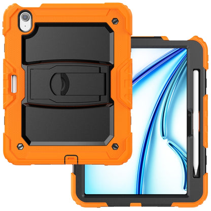 For iPad Air 11 2024 Silicone Hydric PC Tablet Case with Shoulder Strap & Holder(Orange) - iPad Air 11 2024 Cases by PMC Jewellery | Online Shopping South Africa | PMC Jewellery | Buy Now Pay Later Mobicred