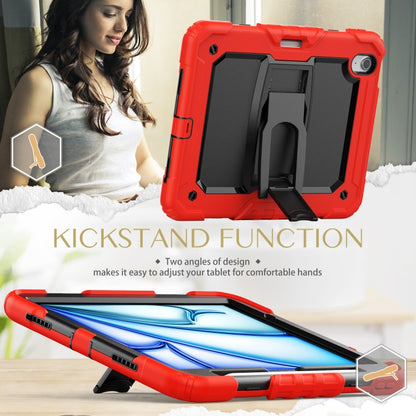 For iPad Air 11 2024 Silicone Hydric PC Tablet Case with Shoulder Strap & Holder(Red) - iPad Air 11 2024 Cases by PMC Jewellery | Online Shopping South Africa | PMC Jewellery | Buy Now Pay Later Mobicred