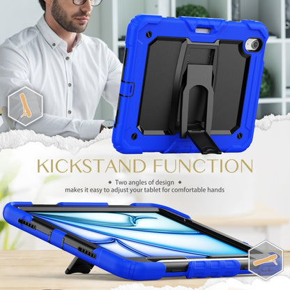 For iPad Air 11 2025 / 2024 Silicone Hydric PC Tablet Case with Shoulder Strap & Holder(Blue) - iPad Air 11 2025 / 2024 Cases by PMC Jewellery | Online Shopping South Africa | PMC Jewellery | Buy Now Pay Later Mobicred