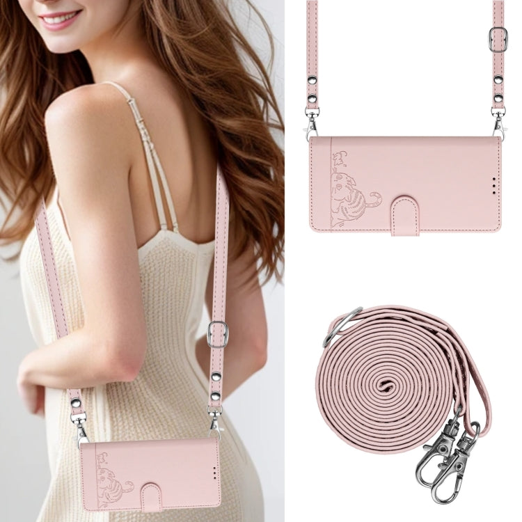 For Blackview A52 Cat Rat Embossed Pattern RFID Leather Phone Case with Lanyard(Pink) - More Brand by PMC TechLife | Online Shopping South Africa | PMC TechLife | Buy Now Pay Later Mobicred