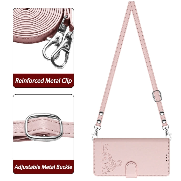 For Blackview Wave 6C Cat Rat Embossed Pattern RFID Leather Phone Case with Lanyard(Pink) - More Brand by PMC TechLife | Online Shopping South Africa | PMC TechLife | Buy Now Pay Later Mobicred