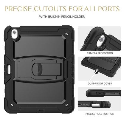 For iPad Air 13 2024 Silicone Hydric PC Tablet Case with Shoulder Strap & Holder(Black) - iPad Air 13 2024 Cases by PMC Jewellery | Online Shopping South Africa | PMC Jewellery | Buy Now Pay Later Mobicred