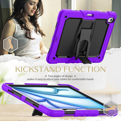 For iPad Air 13 2024 Silicone Hydric PC Tablet Case with Shoulder Strap & Holder(Purple) - iPad Air 13 2024 Cases by PMC Jewellery | Online Shopping South Africa | PMC Jewellery | Buy Now Pay Later Mobicred