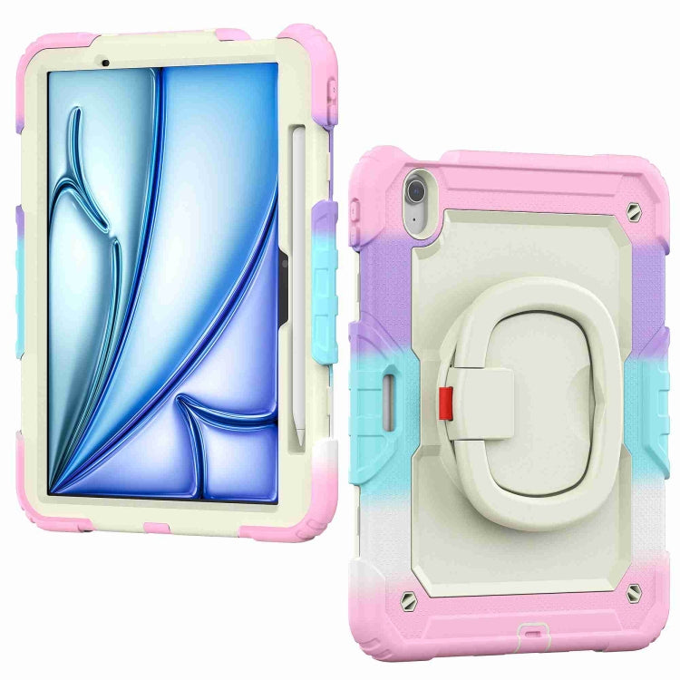 For iPad Air 11 2025 / 2024 Handle Silicone Hydric PC Tablet Case with Shoulder Strap(Rainbow Pink) - iPad Air 11 2025 / 2024 Cases by PMC Jewellery | Online Shopping South Africa | PMC Jewellery | Buy Now Pay Later Mobicred