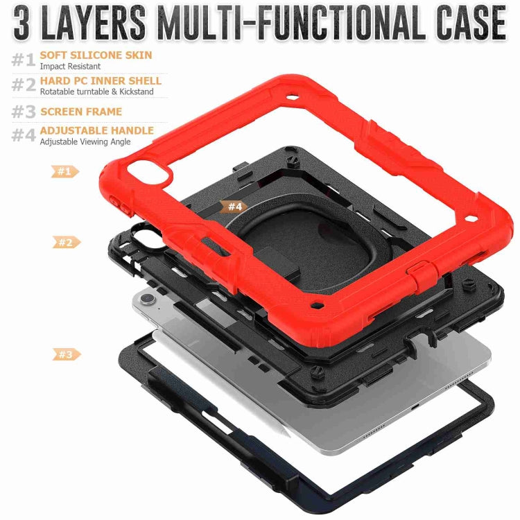 For iPad Air 11 2024 Handle Silicone Hydric PC Tablet Case with Shoulder Strap(Red) - iPad Air 11 2024 Cases by PMC TechLife | Online Shopping South Africa | PMC TechLife | Buy Now Pay Later Mobicred