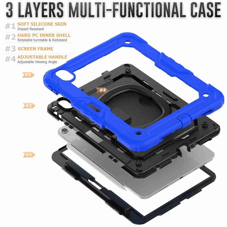 For iPad Air 11 2024 Handle Silicone Hydric PC Tablet Case with Shoulder Strap(Blue) - iPad Air 11 2024 Cases by PMC TechLife | Online Shopping South Africa | PMC TechLife | Buy Now Pay Later Mobicred