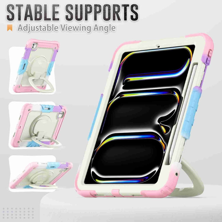 For iPad Pro 11 2024 Handle Silicone Hydric PC Tablet Case with Shoulder Strap(Camouflage Pink) - iPad Pro 11 2024 Cases by PMC TechLife | Online Shopping South Africa | PMC TechLife | Buy Now Pay Later Mobicred