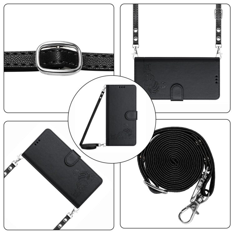 For Ulefone Note 14 Cat Rat Embossed Pattern RFID Leather Phone Case with Lanyard(Black) - Ulefone Cases by PMC Jewellery | Online Shopping South Africa | PMC Jewellery | Buy Now Pay Later Mobicred
