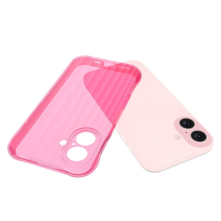 For iPhone 16 Water Ripple Fine Hole TPU Phone Case(Pink) - iPhone 16 Cases by PMC TechLife | Online Shopping South Africa | PMC TechLife | Buy Now Pay Later Mobicred