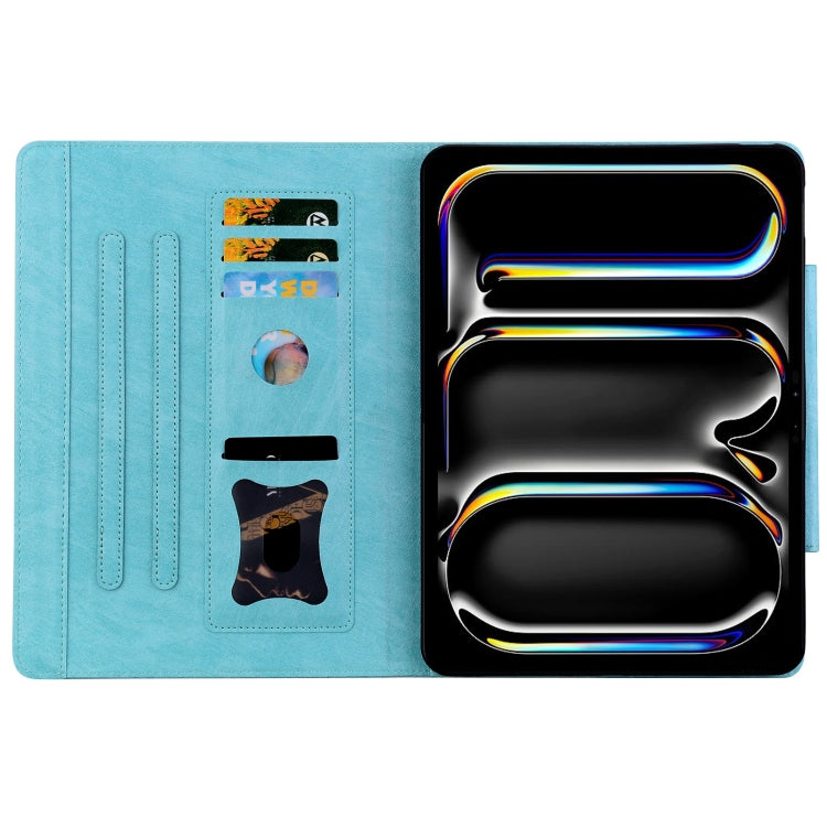 For iPad Air 13 2024 Cat Buckle Leather Smart Tablet Case(Sky Blue) - iPad Air 13 2024 Cases by PMC TechLife | Online Shopping South Africa | PMC TechLife | Buy Now Pay Later Mobicred