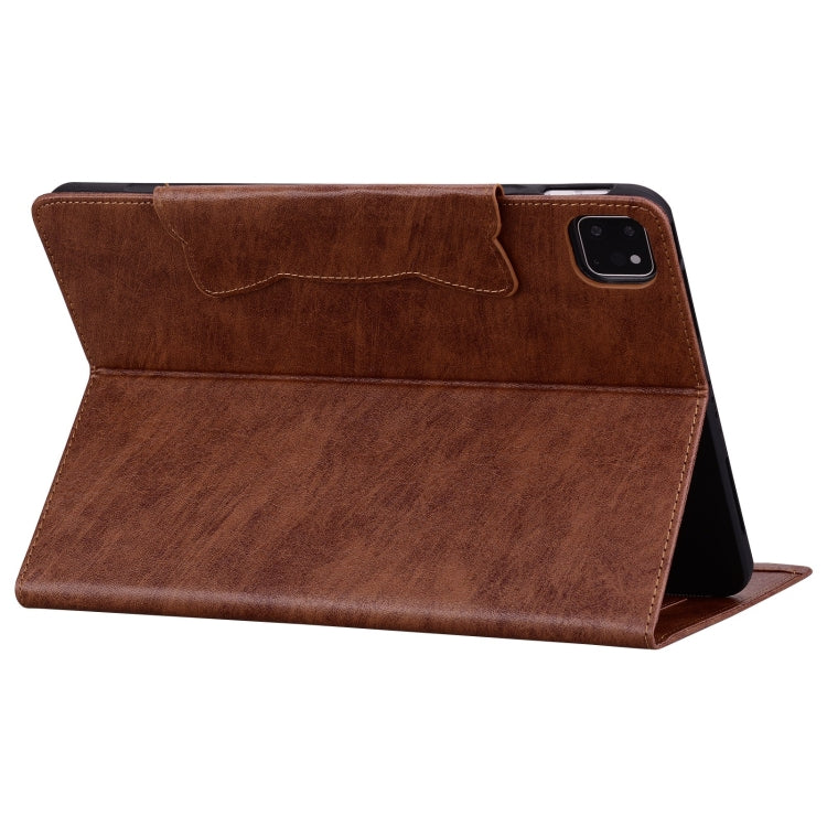 For iPad Pro 13 2024 Cat Buckle Leather Smart Tablet Case(Brown) - iPad Pro 13 2024 Cases by PMC Jewellery | Online Shopping South Africa | PMC Jewellery | Buy Now Pay Later Mobicred