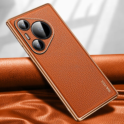 For Huawei Pura 70 SULADA TPU + Litchi Texture Leather Phone Case(Orange) - Huawei Cases by SULADA | Online Shopping South Africa | PMC Jewellery | Buy Now Pay Later Mobicred