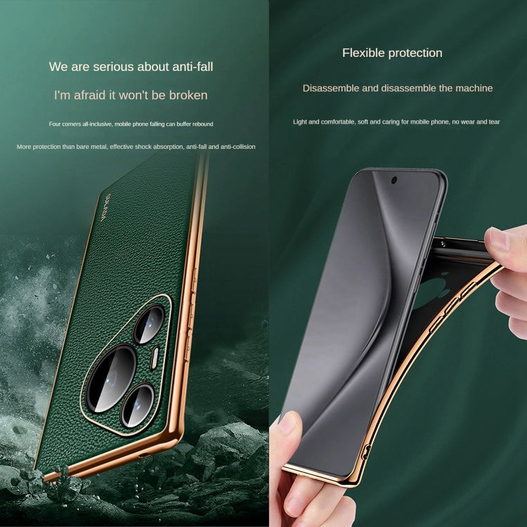 For Huawei Pura 70 SULADA TPU + Litchi Texture Leather Phone Case(Black) - free shipping - PMC Jewellery - Order now!
