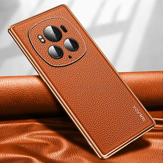 For Honor Magic6 Pro SULADA TPU + Litchi Texture Leather Phone Case(Orange) - Honor Cases by SULADA | Online Shopping South Africa | PMC Jewellery | Buy Now Pay Later Mobicred