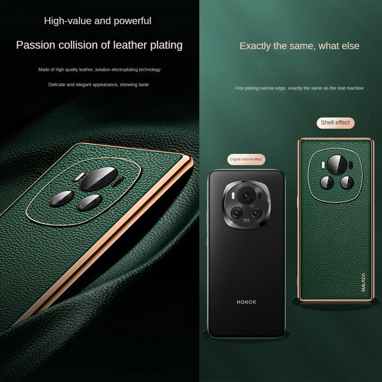 For Honor Magic6 SULADA TPU + Litchi Texture Leather Phone Case(Green) - free shipping - PMC Jewellery - Order now!