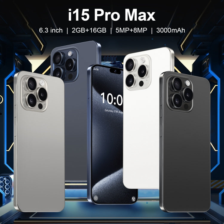 ZPT95 / i15 Pro Max, 2GB+16GB, 6.3 inch Screen, Face Identification, Android 8.1 SC7731 Quad Core, Network: 5G, Dual SIM(Blue) -  by PMC TechLife | Online Shopping South Africa | PMC TechLife | Buy Now Pay Later Mobicred