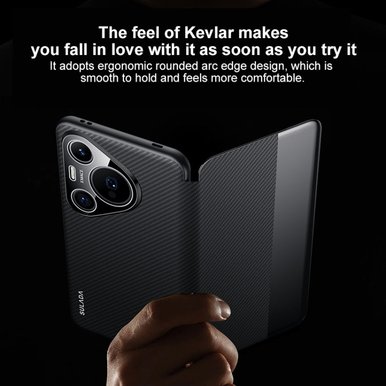 For Huawei Mate 70 RS Ultimate SULADA Kevlar 600D Texture Smart Window Leather Phone Case(Brown) - Huawei Cases by SULADA | Online Shopping South Africa | PMC TechLife | Buy Now Pay Later Mobicred