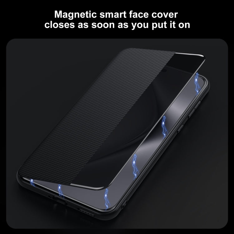 For Huawei Mate 60 SULADA Kevlar 600D Texture Smart Window Leather Phone Case(Black) - free shipping - PMC TechLife - Order now!