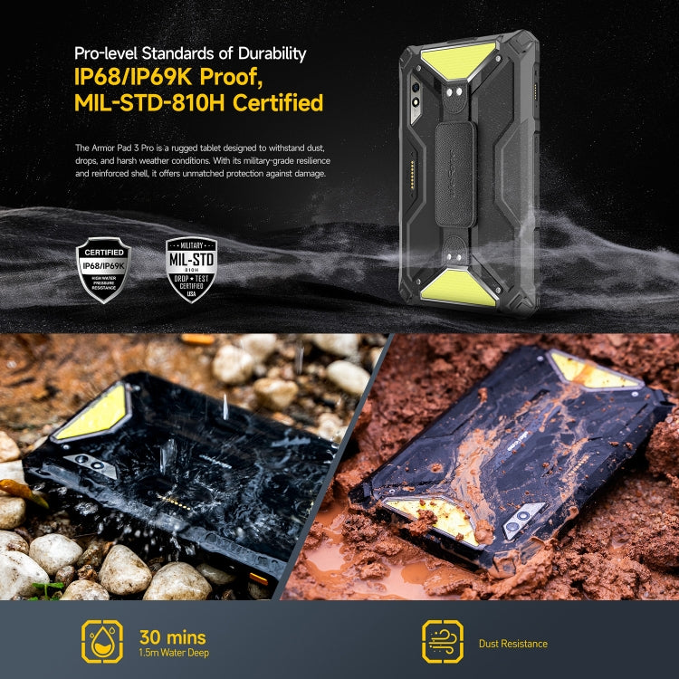 Ulefone Armor Pad 3 Pro Rugged Tablet PC, 8GB+256GB, 10.36 inch Android 13 MediaTek MT8788 Octa Core 4G Network, EU Plug(Black) - Other by Ulefone | Online Shopping South Africa | PMC Jewellery | Buy Now Pay Later Mobicred