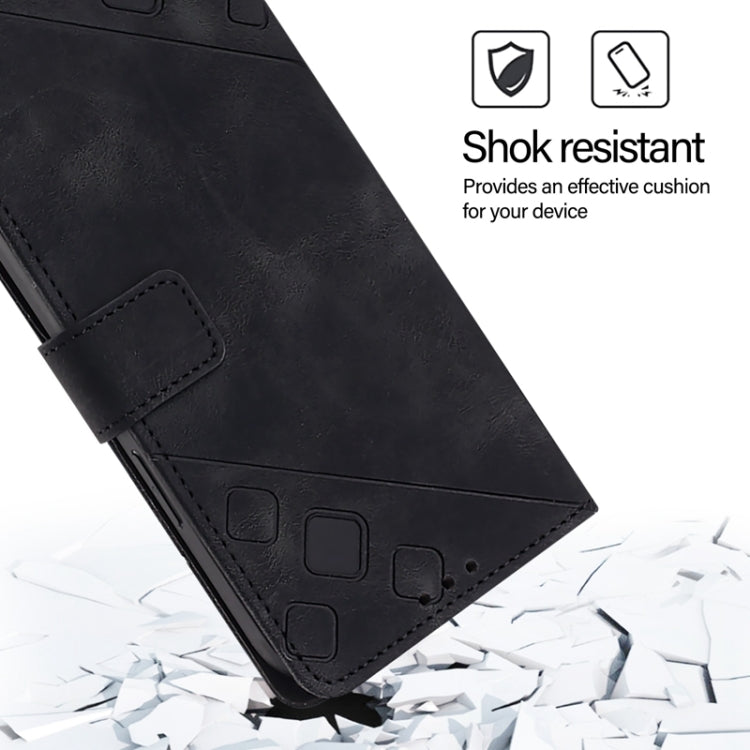 For Blackview A52 Skin Feel Embossed Leather Phone Case(Black) - More Brand by PMC Jewellery | Online Shopping South Africa | PMC Jewellery | Buy Now Pay Later Mobicred