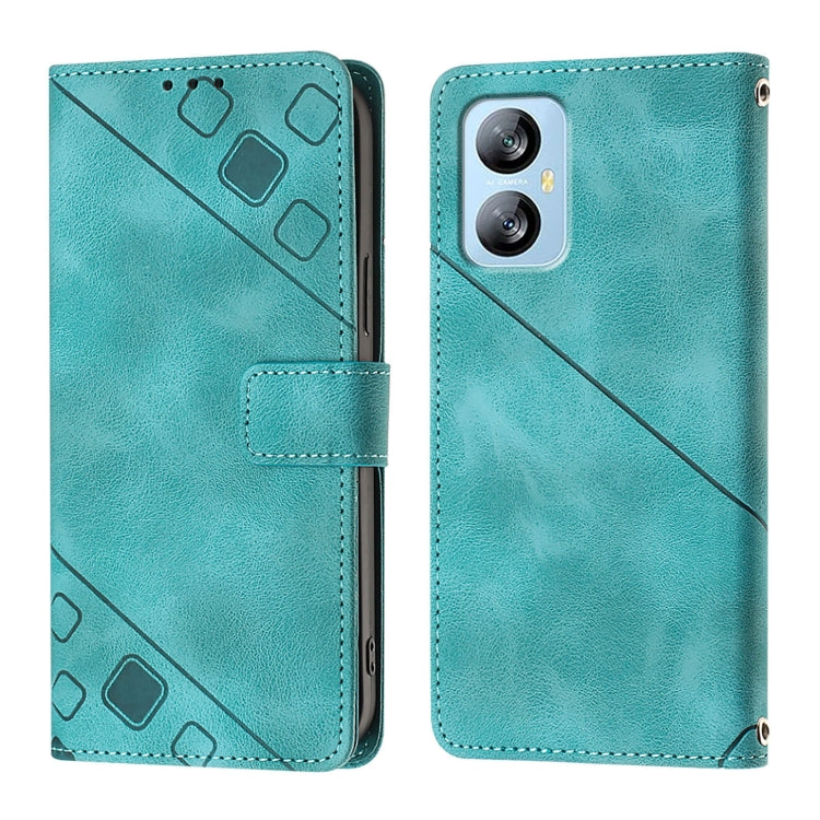 For Blackview A52 Skin Feel Embossed Leather Phone Case(Green) - More Brand by PMC Jewellery | Online Shopping South Africa | PMC Jewellery | Buy Now Pay Later Mobicred