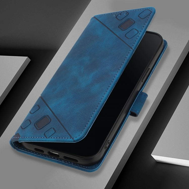 For Blackview A53 Skin Feel Embossed Leather Phone Case(Blue) - More Brand by PMC Jewellery | Online Shopping South Africa | PMC Jewellery | Buy Now Pay Later Mobicred