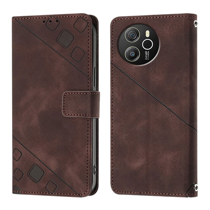 For Blackview Shark 8 Skin Feel Embossed Leather Phone Case(Brown) - More Brand by PMC Jewellery | Online Shopping South Africa | PMC Jewellery | Buy Now Pay Later Mobicred