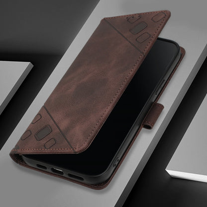 For Blackview Wave 6C Skin Feel Embossed Leather Phone Case(Brown) - More Brand by PMC Jewellery | Online Shopping South Africa | PMC Jewellery | Buy Now Pay Later Mobicred