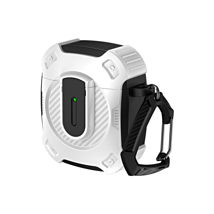 For AirPods 2 / 1 Lock Shockproof Bluetooth Earphone Protective Case(Black White) - For AirPods 1/2 by PMC Jewellery | Online Shopping South Africa | PMC Jewellery | Buy Now Pay Later Mobicred